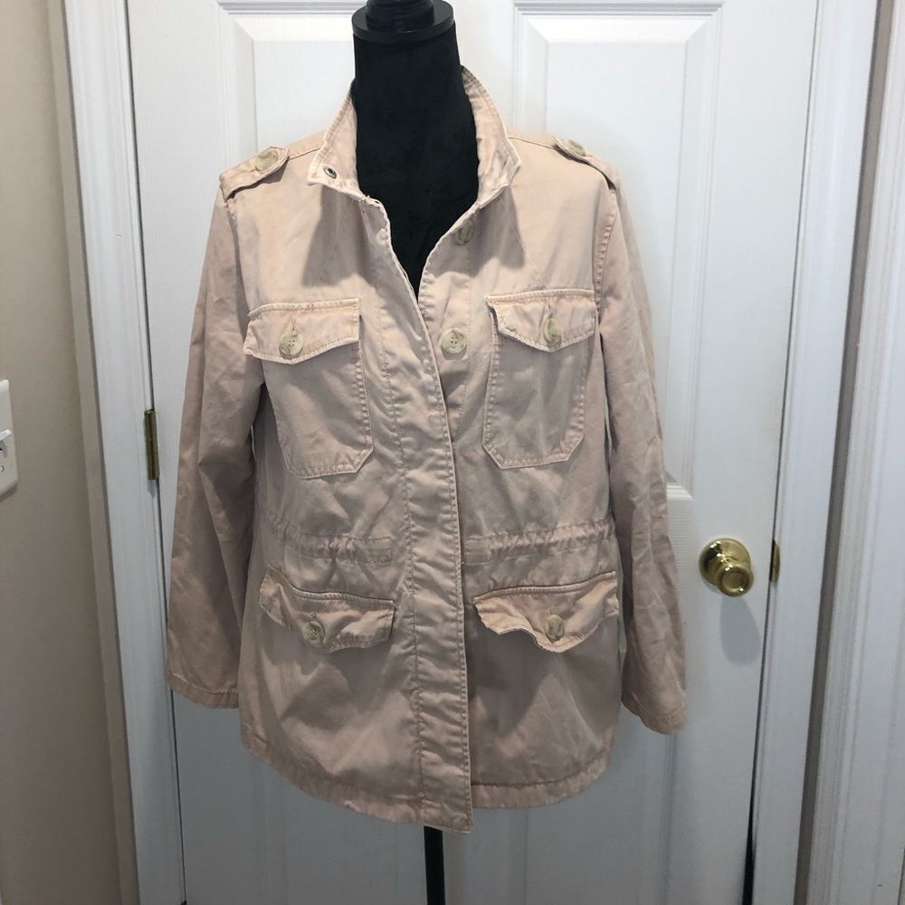 Kenzie Jeans blush pink long sleeve button front  jacket size medium